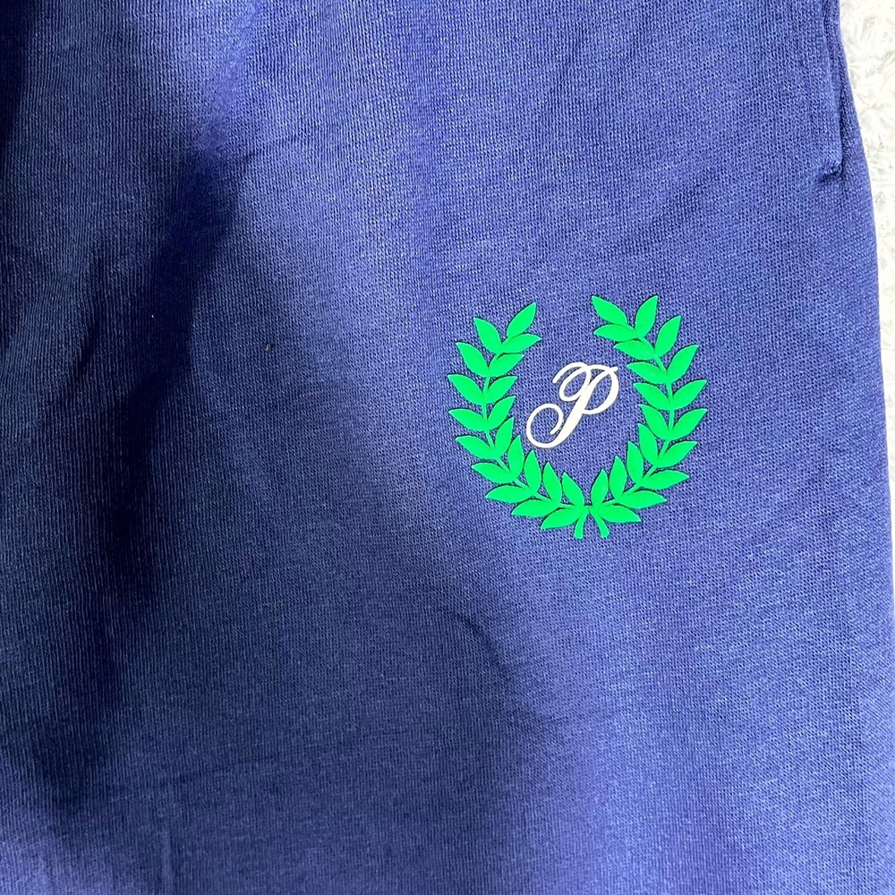 Pink Victoria's Secret Midnight Cuffed Jogger Pants Women Small Navy Blue Fleece - Picture 2 of 8